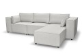 Sofa nierozkładana POLLY 3ER z pufą - tkanina Hold Me 01 - REDAM MEBLE