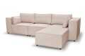 Sofa nierozkładana POLLY 3ER z pufą - tkanina Hold Me 02 - REDAM MEBLE