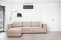 Sofa nierozkładana POLLY 3ER z pufą - tkanina Hold Me 02 - REDAM MEBLE
