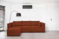 Sofa nierozkładana POLLY 3ER z pufą - tkanina Hold Me 08 - REDAM MEBLE