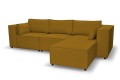 Sofa nierozkładana POLLY 3ER z pufą - tkanina Hold Me 11 - REDAM MEBLE