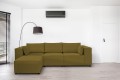 Sofa nierozkładana POLLY 3ER z pufą - tkanina Hold Me 15 - REDAM MEBLE