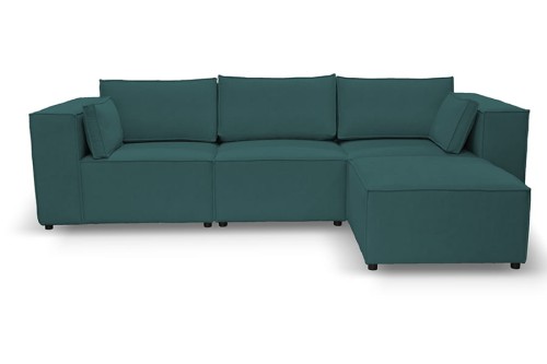Sofa nierozkładana POLLY 3ER z pufą - tkanina Hold Me 18 - REDAM MEBLE