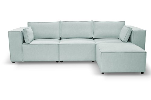 Sofa nierozkładana POLLY 3ER z pufą - tkanina Hold Me 20 - REDAM MEBLE