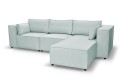 Sofa nierozkładana POLLY 3ER z pufą - tkanina Hold Me 20 - REDAM MEBLE