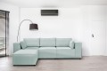 Sofa nierozkładana POLLY 3ER z pufą - tkanina Hold Me 20 - REDAM MEBLE