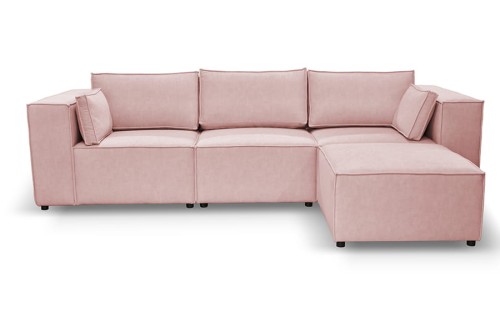 Sofa nierozkładana POLLY 3ER z pufą - tkanina Hold Me 24 - REDAM MEBLE