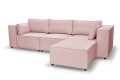 Sofa nierozkładana POLLY 3ER z pufą - tkanina Hold Me 24 - REDAM MEBLE