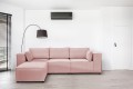 Sofa nierozkładana POLLY 3ER z pufą - tkanina Hold Me 24 - REDAM MEBLE