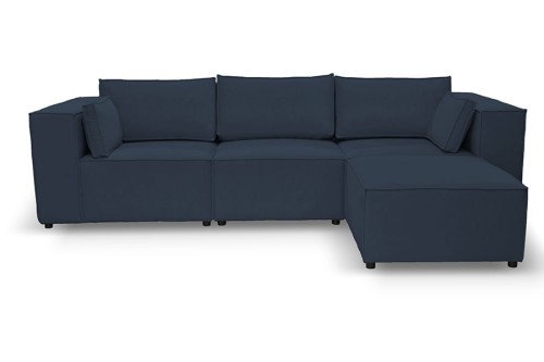 Sofa nierozkładana POLLY 3ER z pufą - tkanina Hold Me 28 - REDAM MEBLE