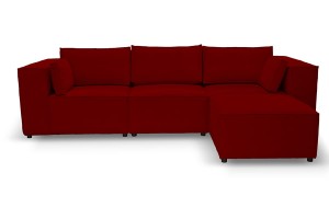 Sofa nierozkładana POLLY 3ER z pufą - tkanina Hold Me 31 - REDAM MEBLE