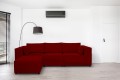 Sofa nierozkładana POLLY 3ER z pufą - tkanina Hold Me 31 - REDAM MEBLE