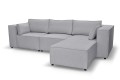 Sofa nierozkładana POLLY 3ER z pufą - tkanina Hold Me 33 - REDAM MEBLE