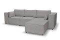 Sofa nierozkładana POLLY 3ER z pufą - tkanina Hold Me 34 - REDAM MEBLE