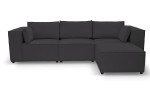 Sofa nierozkładana POLLY 3ER z pufą - tkanina Hold Me 35 - REDAM MEBLE