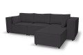 Sofa nierozkładana POLLY 3ER z pufą - tkanina Hold Me 35 - REDAM MEBLE
