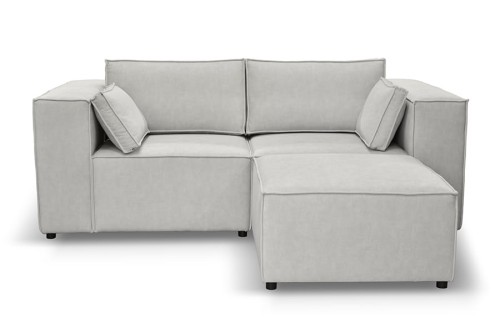 Sofa nierozkładana POLLY 2ER z pufą - tkanina Hold Me 01 - REDAM MEBLE