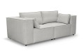 Sofa nierozkładana POLLY 2ER z pufą - tkanina Hold Me 01 - REDAM MEBLE