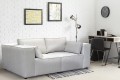 Sofa nierozkładana POLLY 2ER z pufą - tkanina Hold Me 01 - REDAM MEBLE
