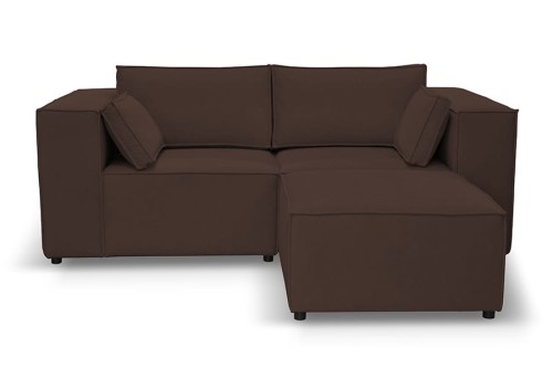Sofa nierozkładana POLLY 2ER z pufą - tkanina Hold Me 06 - REDAM MEBLE