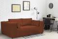 Sofa nierozkładana POLLY 2ER z pufą - tkanina Hold Me 08 - REDAM MEBLE