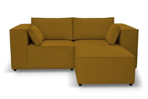 Sofa nierozkładana POLLY 2ER z pufą - tkanina Hold Me 11 - REDAM MEBLE