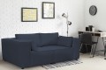 Sofa nierozkładana POLLY 2ER z pufą - tkanina Hold Me 28 - REDAM MEBLE