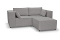 Sofa nierozkładana POLLY 2ER z pufą - tkanina Hold Me 34 - REDAM MEBLE